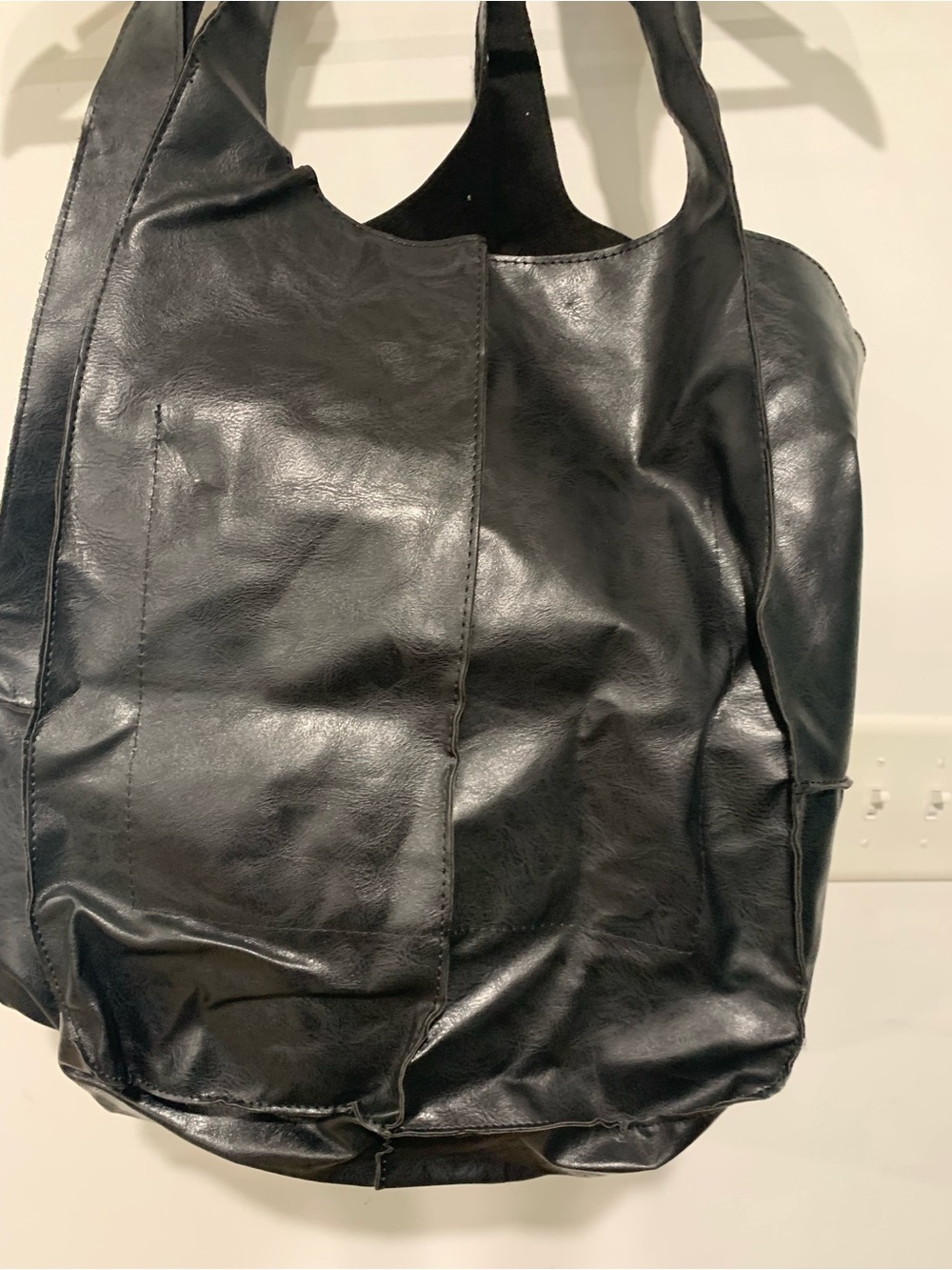 Black Leather Tote Bag